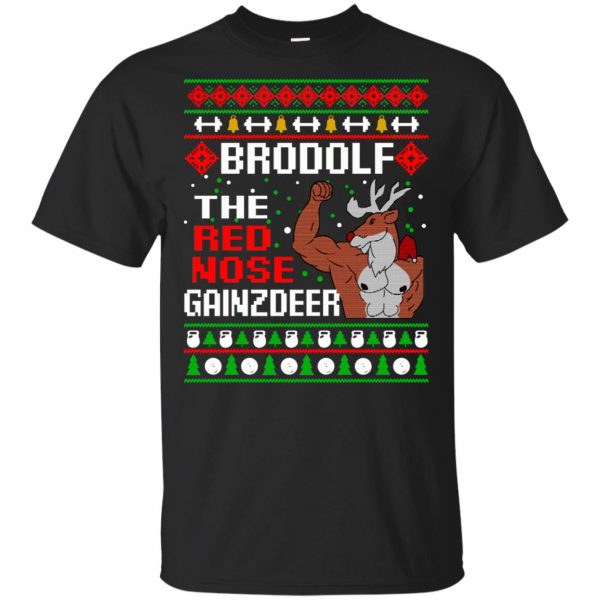 Brodolf The Red Nose Gainzdeer Christmas Sweater, T-Shirts, Hoodie 3