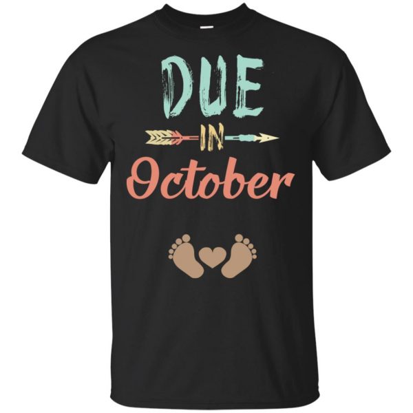 Due Date October Announcement Mommy Bump Pregnancy T-Shirts, Hoodie, Tank 3