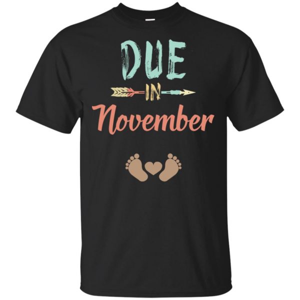 Due Date November Announcement Mommy Bump Pregnancy T-Shirts, Hoodie, Tank 3