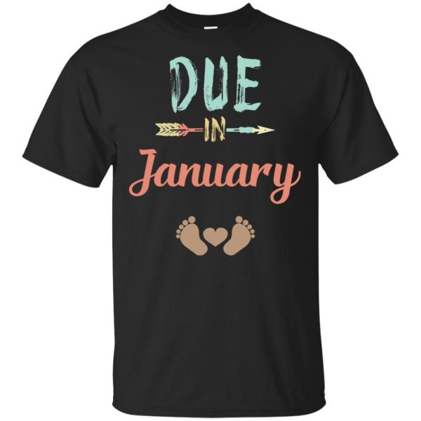 Due Date January Announcement Mommy Bump Pregnancy T-Shirts, Hoodie, Tank 3