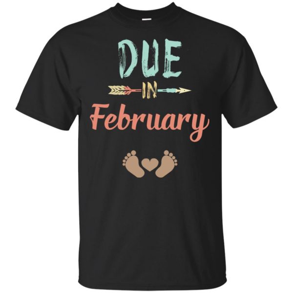Due Date February Announcement Mommy Bump Pregnancy T-Shirts, Hoodie, Tank 3