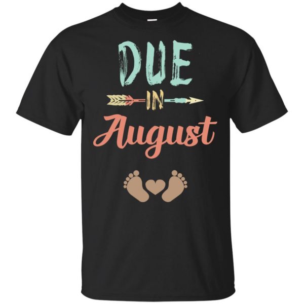 Due Date August Announcement Mommy Bump Pregnancy T-Shirts, Hoodie, Tank 3