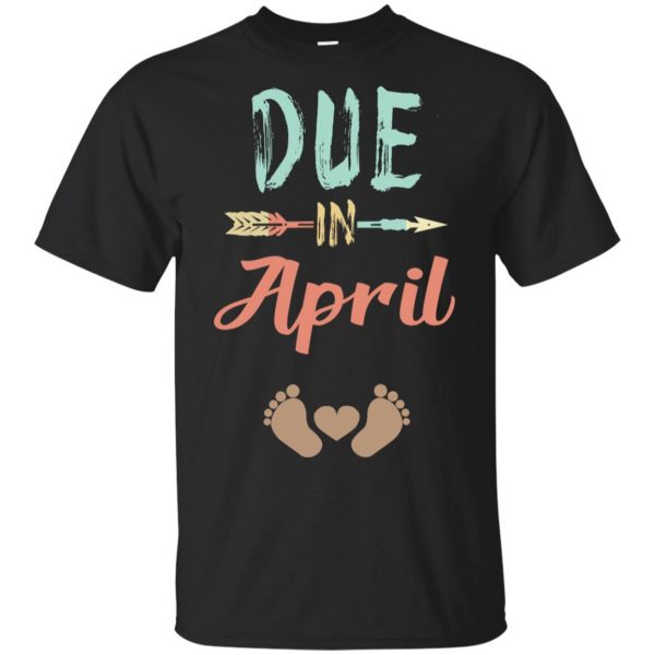 Due Date April Announcement Mommy Bump Pregnancy T-Shirts, Hoodie, Tank 3