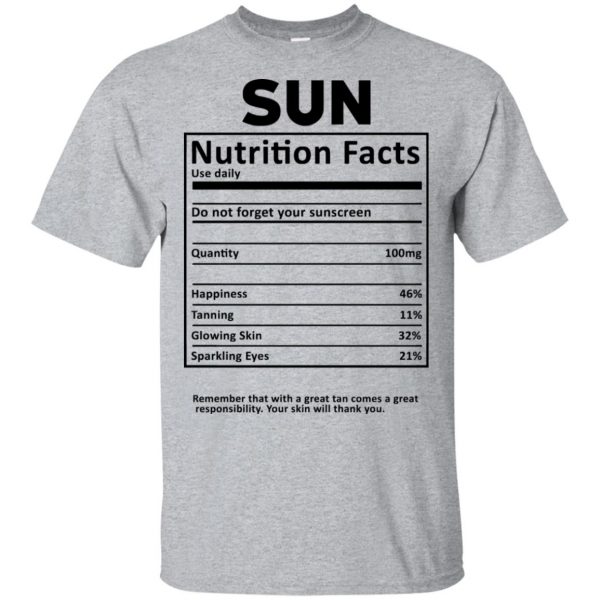 Sun Nutrition Facts T-Shirts, Hoodie, Tank 3