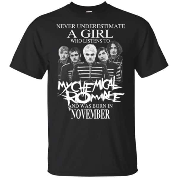 A Girl Who Listens To My Chemical Romance And Was Born In November T-Shirts, Hoodie, Tank 3
