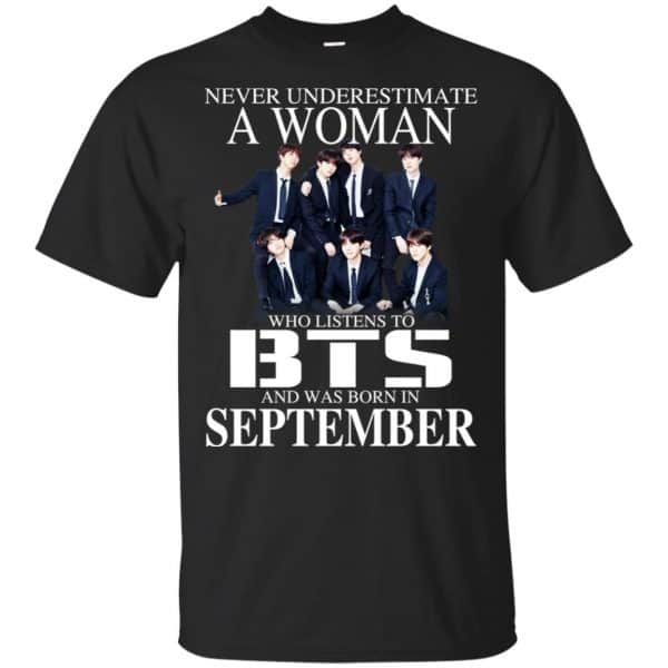 A Woman Who Listens To BTS And Was Born In September T-Shirts, Hoodie, Tank 2