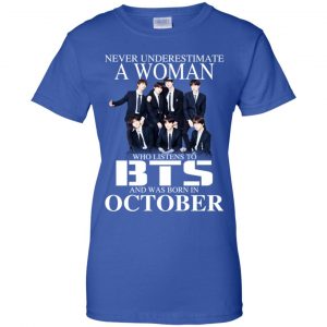 A Woman Who Listens To BTS And Was Born In October T-Shirts, Hoodie, Tank 25