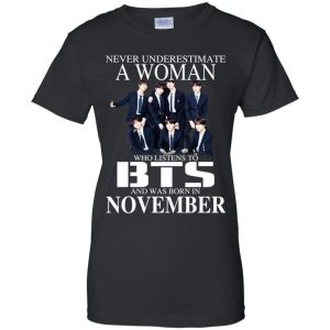A Woman Who Listens To BTS And Was Born In November T-Shirts, Hoodie, Tank 22