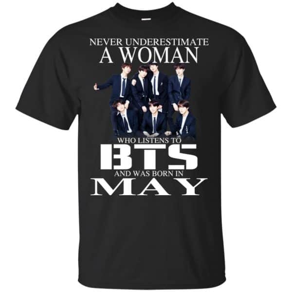 A Woman Who Listens To BTS And Was Born In May T-Shirts, Hoodie, Tank 3