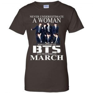 A Woman Who Listens To BTS And Was Born In March T-Shirts, Hoodie, Tank 23