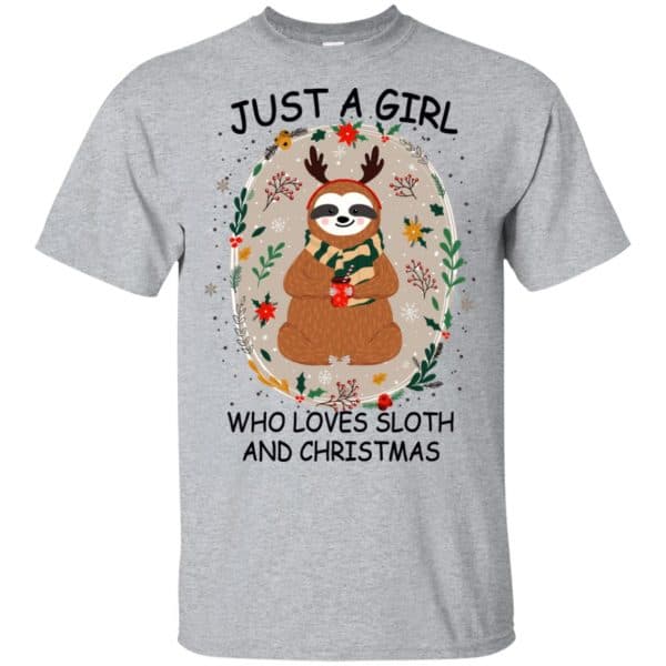 Just A Girl Who Loves Sloth And Christmas T-Shirts, Hoodie, Tank 3