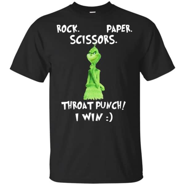 The Grinch: Rock Paper Scissors Throat Punch I Win T-Shirts, Hoodie, Tank 3