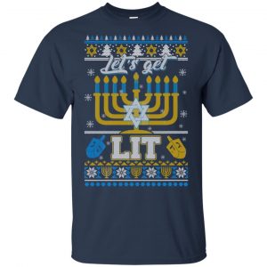 Funny Happy Hanukkah Chanukah Let's Get Lit Ugly Sweater. Hoodie 16