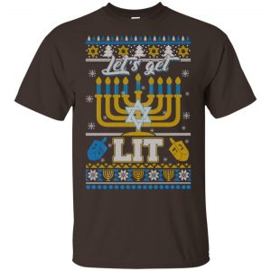 Funny Happy Hanukkah Chanukah Let's Get Lit Ugly Sweater. Hoodie 17