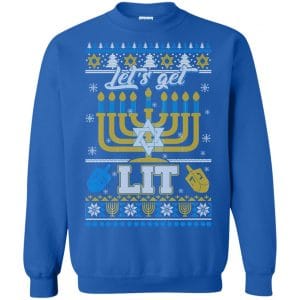 Funny Happy Hanukkah Chanukah Let's Get Lit Ugly Sweater. Hoodie 22