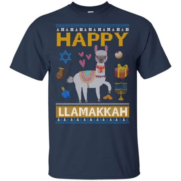 Happy Llama Llamakkah Hanukkah Ugly Sweater, Hoodie 5