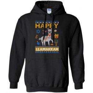 Happy Llama Llamakkah Hanukkah Ugly Sweater, Hoodie 19
