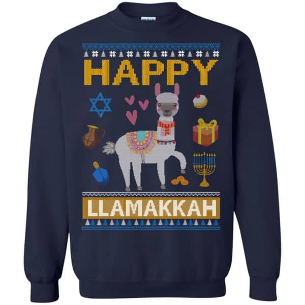 Happy Llama Llamakkah Hanukkah Ugly Sweater, Hoodie 10