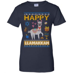 Happy Llama Llamakkah Hanukkah Ugly Sweater, Hoodie 25