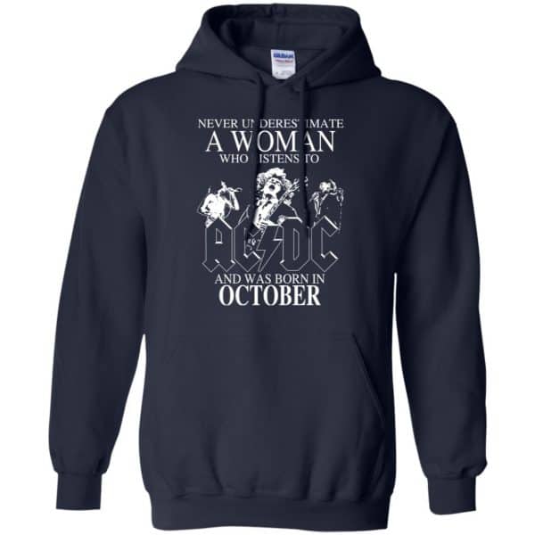 A Woman Who Listens To AC DC And Was Born In October T-Shirts