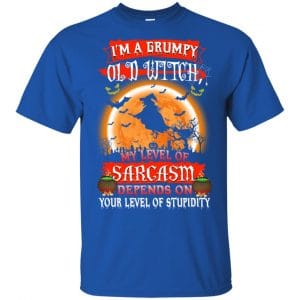 I'm A Grumpy Old Witch My Level Of Sarcasm Depends On Your Level Of Stupidity Halloween T-Shirts, Hoodie, Tank 16