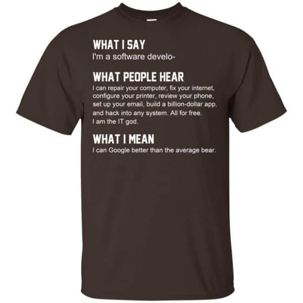What I Say I'm A Software Developer What People Hear What I Mean T-Shirts, Hoodie, Tank 4