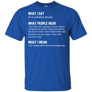 What I Say I'm A Software Developer What People Hear What I Mean T-Shirts, Hoodie, Tank 16