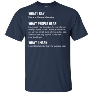 What I Say I'm A Software Developer What People Hear What I Mean T-Shirts, Hoodie, Tank 17