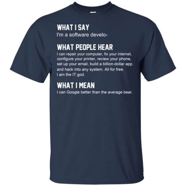 What I Say I'm A Software Developer What People Hear What I Mean T-Shirts, Hoodie, Tank 6