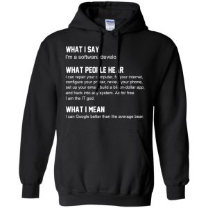 What I Say I'm A Software Developer What People Hear What I Mean T-Shirts, Hoodie, Tank 18