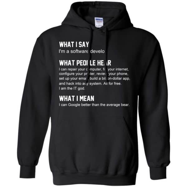 What I Say I'm A Software Developer What People Hear What I Mean T-Shirts, Hoodie, Tank 7