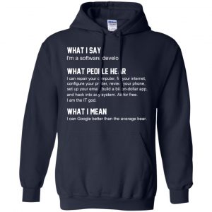 What I Say I'm A Software Developer What People Hear What I Mean T-Shirts, Hoodie, Tank 19