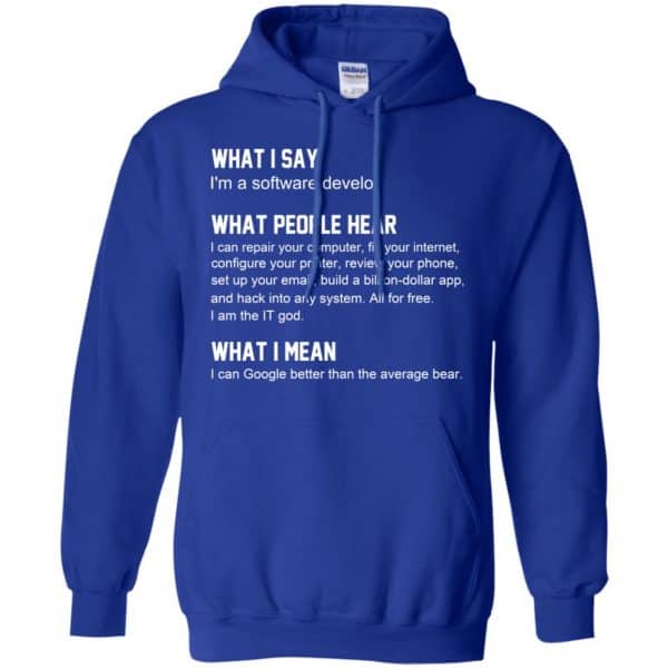 What I Say I'm A Software Developer What People Hear What I Mean T-Shirts, Hoodie, Tank 10
