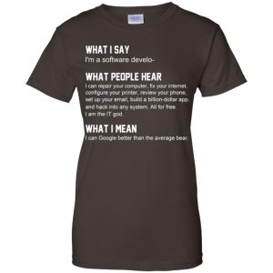 What I Say I'm A Software Developer What People Hear What I Mean T-Shirts, Hoodie, Tank 23