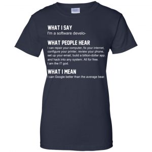 What I Say I'm A Software Developer What People Hear What I Mean T-Shirts, Hoodie, Tank 24