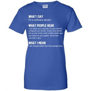 What I Say I'm A Software Developer What People Hear What I Mean T-Shirts, Hoodie, Tank 25