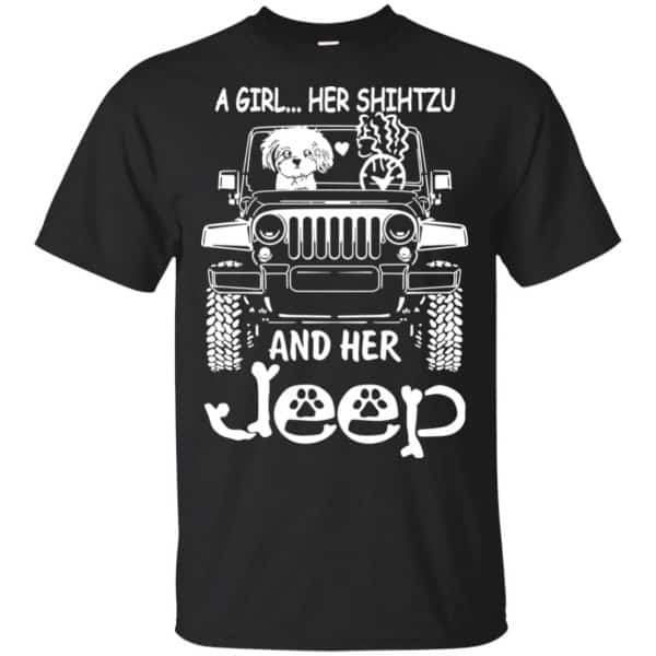 A Girl Her Shih Tzu And Her Jeep T-Shirts, Hoodie, Tank 3