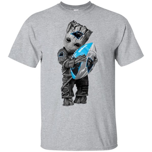 Baby Groot Hugging Carolina Panthers T-Shirts, Hoodie, Tank 3