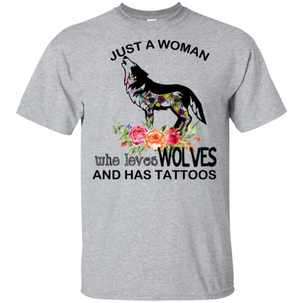 Just A Woman Who Loves Wolves And Has Tattoos T-Shirts, Hoodie, Tank 3