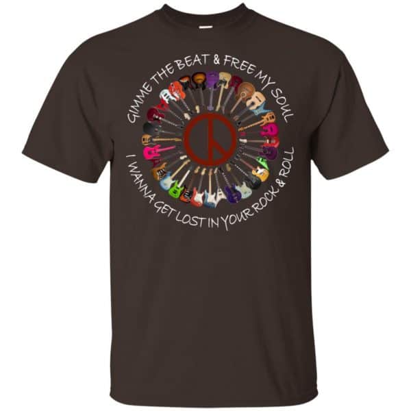 Hippie Guitar Rock Gimme The Beat And Free My Soul I Wanna Get Lost In Your Rock And Roll T-Shirts, Hoodie, Tank 4