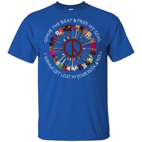 Hippie Guitar Rock Gimme The Beat And Free My Soul I Wanna Get Lost In Your Rock And Roll T-Shirts, Hoodie, Tank 5
