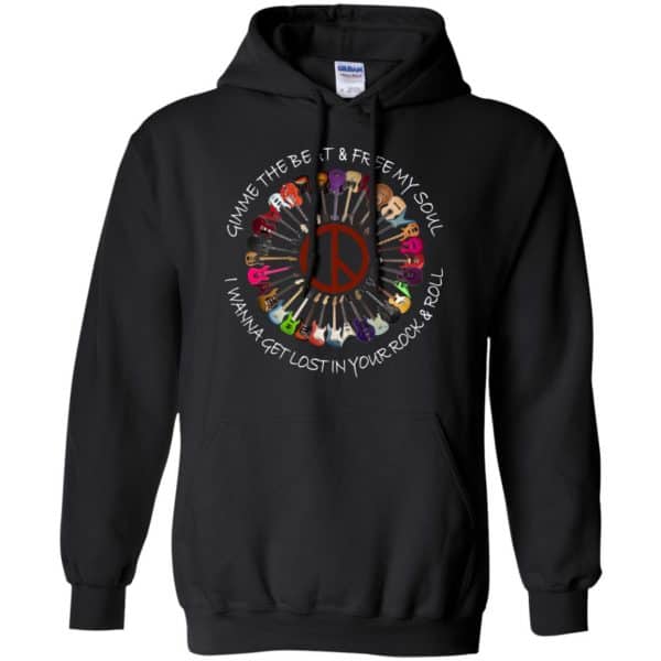 Hippie Guitar Rock Gimme The Beat And Free My Soul I Wanna Get Lost In Your Rock And Roll T-Shirts, Hoodie, Tank 7