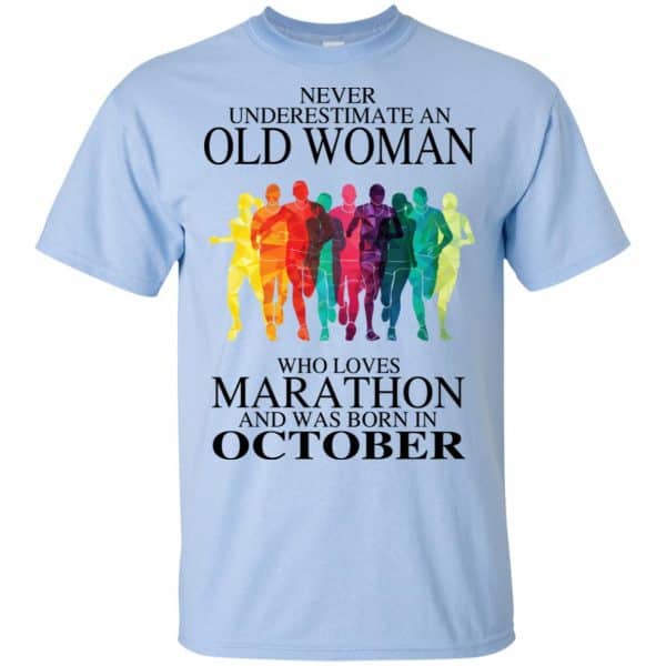 An Old Woman Who Loves Marathon And Was Born In October T-Shirts, Hoodie, Tank 5