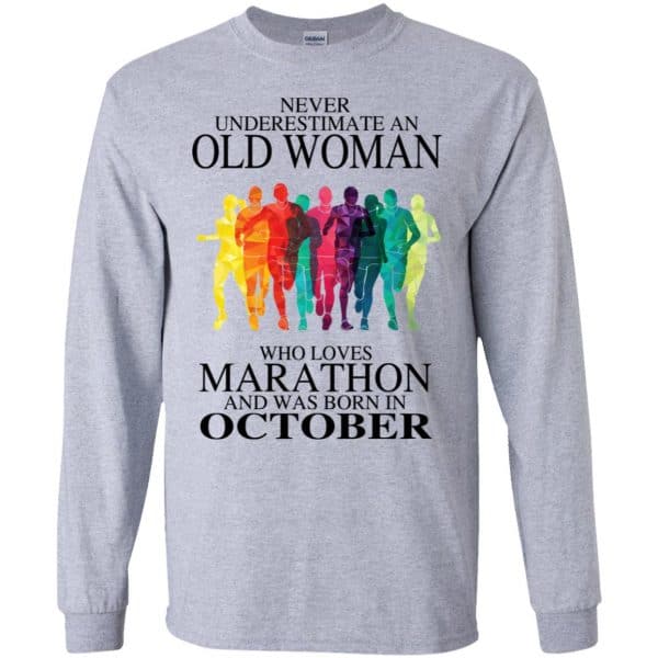 An Old Woman Who Loves Marathon And Was Born In October T-Shirts, Hoodie, Tank 6