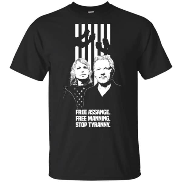 Free Assange. Free Manning. Stop Tyranny. T-Shirts, Hoodie, Tank 3