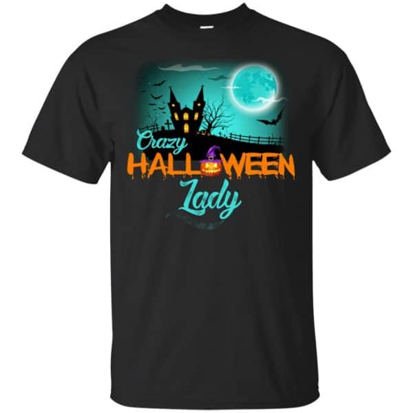 Crazy Halloween Lady Shirt, Hoodie, Racerback Apparel 3