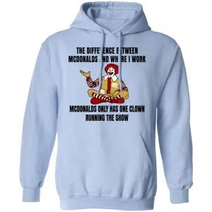 The Difference Between McDonalds And Where I Work McDonalds Only Has One Clown Running The Show Shirt, Hoodie, Tank 22