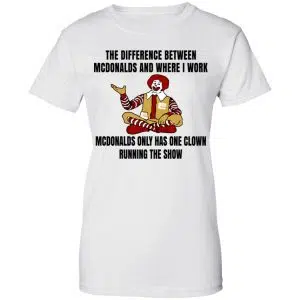 The Difference Between McDonalds And Where I Work McDonalds Only Has One Clown Running The Show Shirt, Hoodie, Tank 24