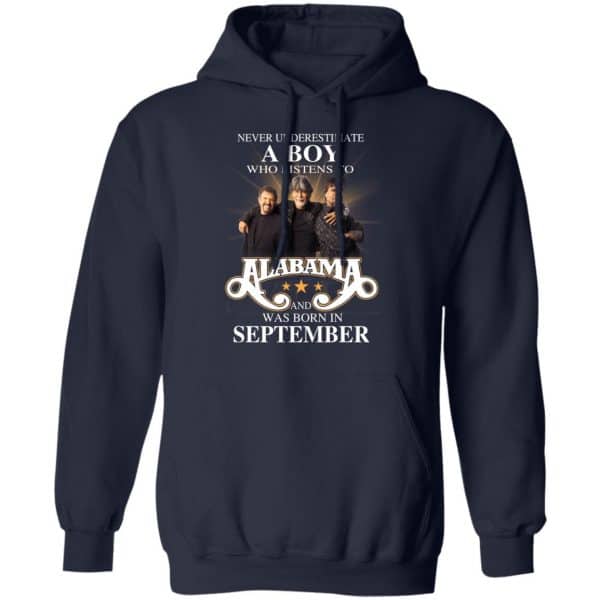 A Boy Who Listens To Alabama And Was Born In September Shirt, Hoodie, Tank Birthday Gift & Age 10