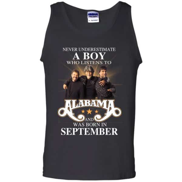 A Boy Who Listens To Alabama And Was Born In September Shirt, Hoodie, Tank Birthday Gift & Age 13
